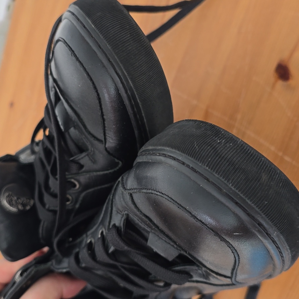 Versace Collection Black Leather Medallion High Top Sneakers Size 41 - Picture 9 of 13